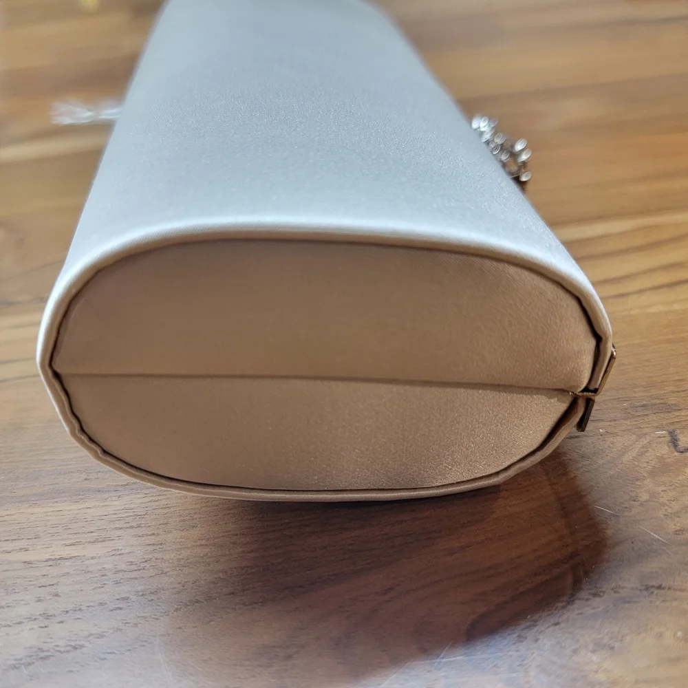Elegant Bridal/Formal Nordstrom Satin Ivory Small Clutch Bag + Matching Hairpins